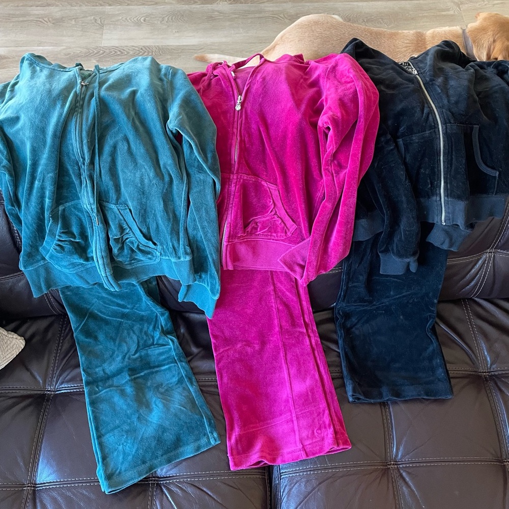 3 Velour-Like Track Suits